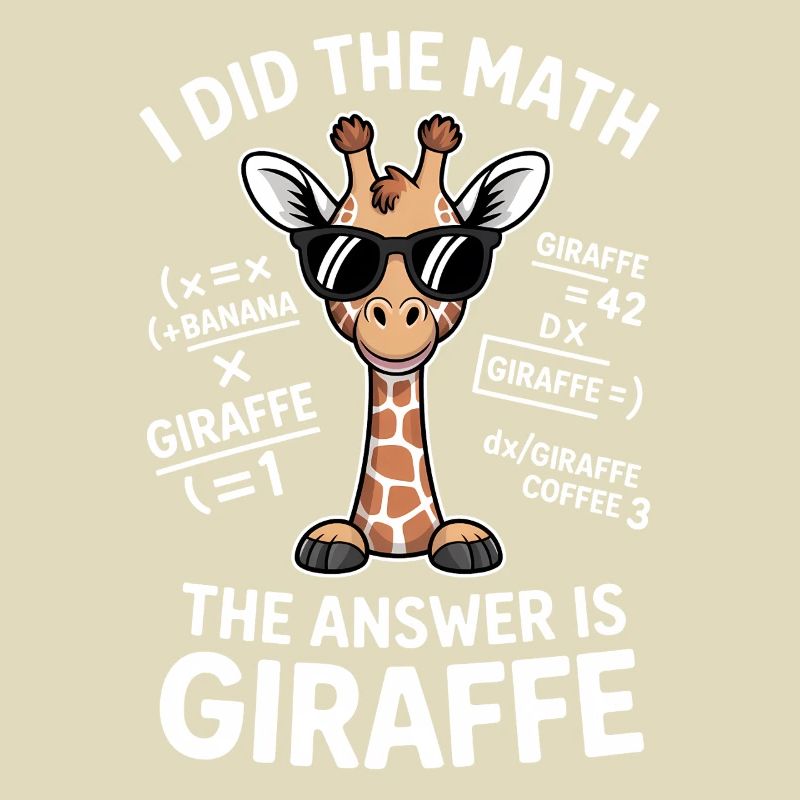 Math Sayings Giraffe Funny Math Gift