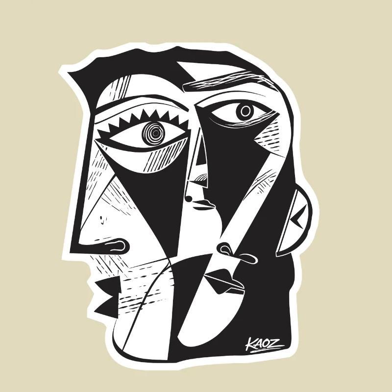 Cubist Face Linework