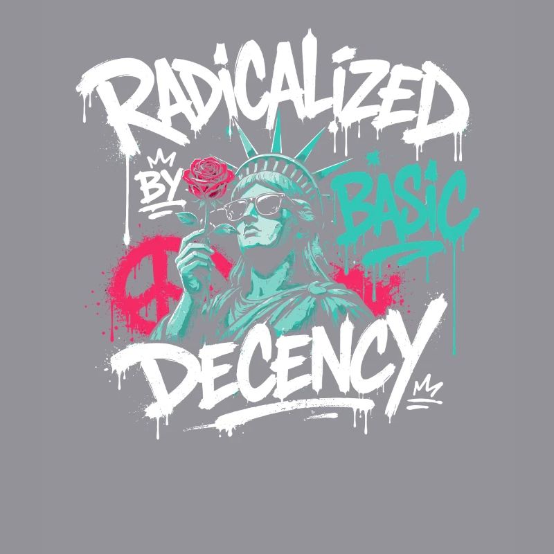 Radikalisierte Basic Decency Graffiti