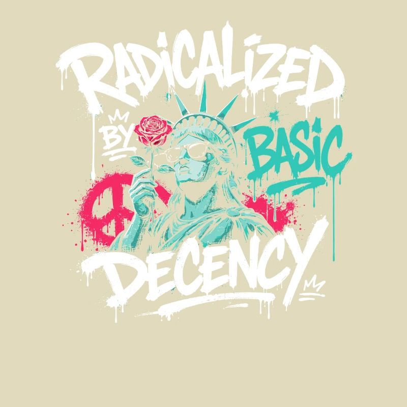 Radikalisierte Basic Decency Graffiti