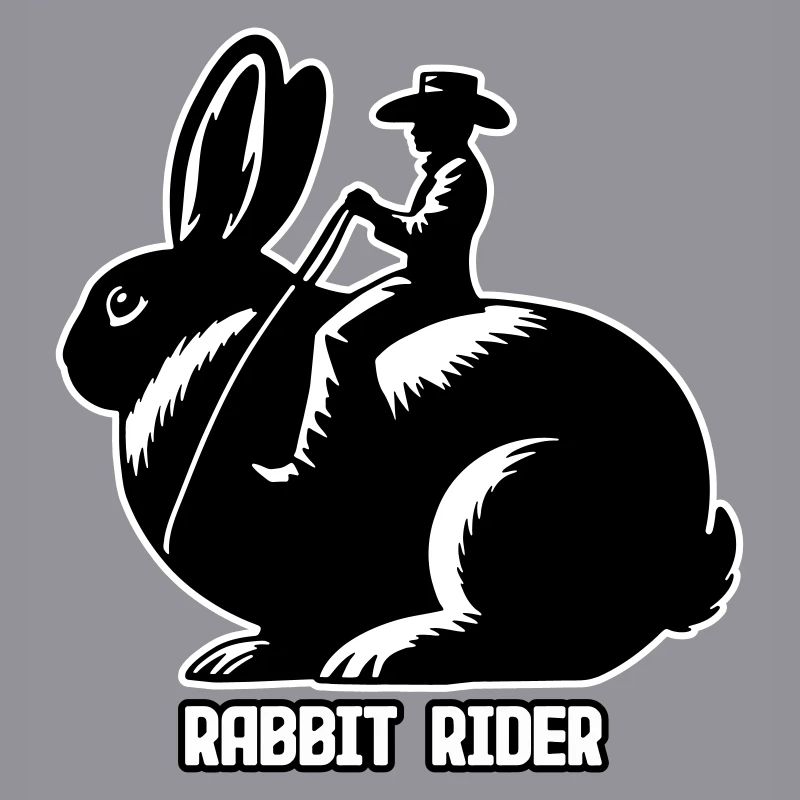 Rabbit Rider (Text hell - mit Kontur, 3-farbig)