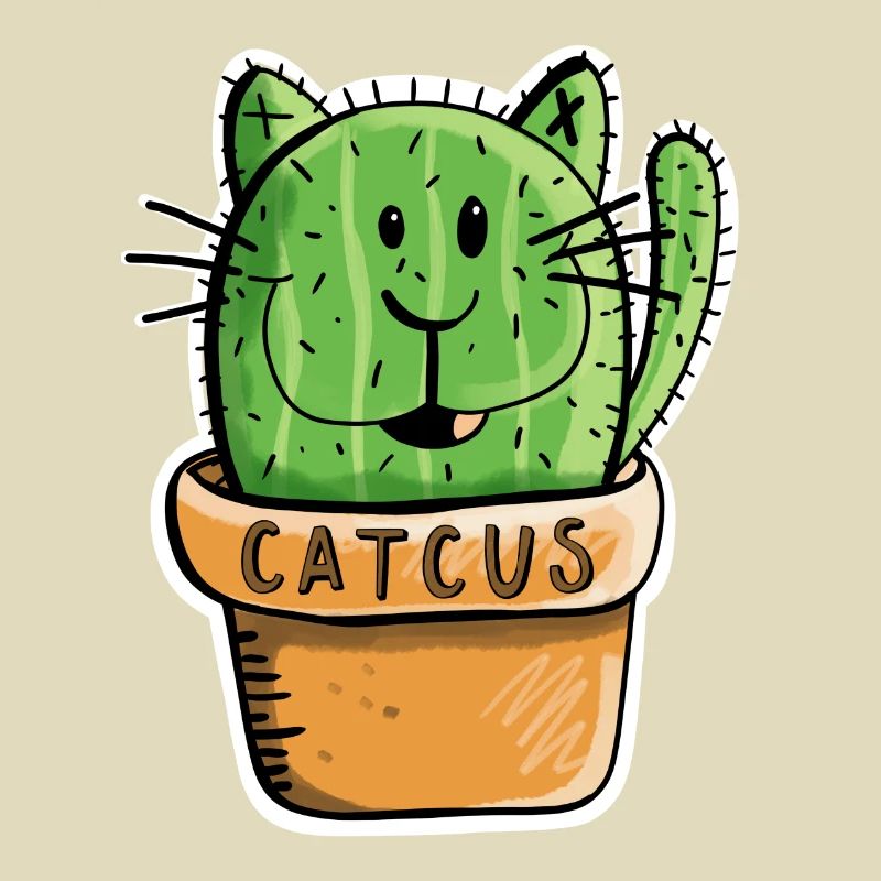 Catcus Cactus Cat - Cats - Cacti - Comic - Fun