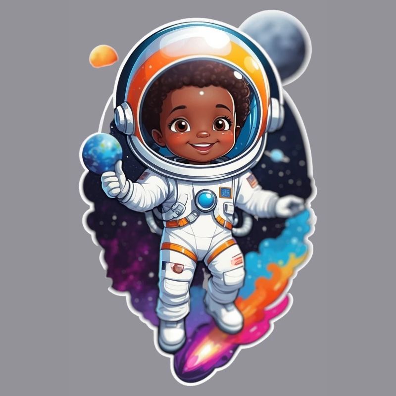 Conception de dessin animé d’enfant astronaute mignon