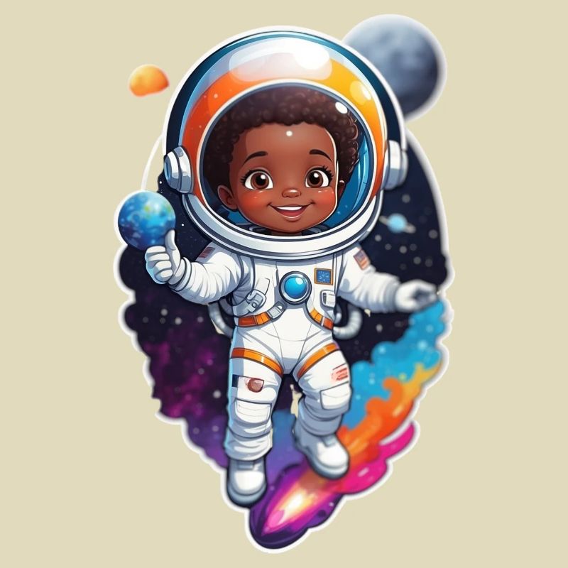 Conception de dessin animé d’enfant astronaute mignon