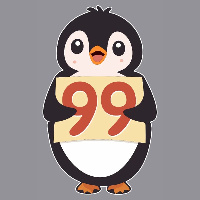 Penguin 99 Countdown-Schild