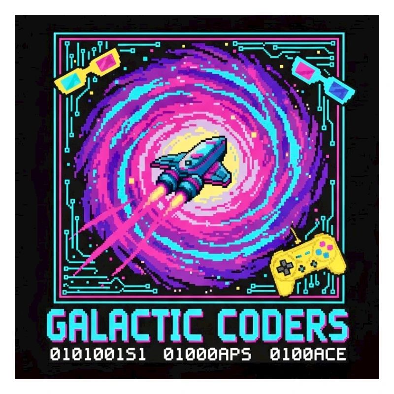 Galactic Coders Neon Pixel