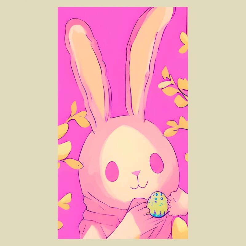 Pastel Easter Bunny Pink Easter Egg