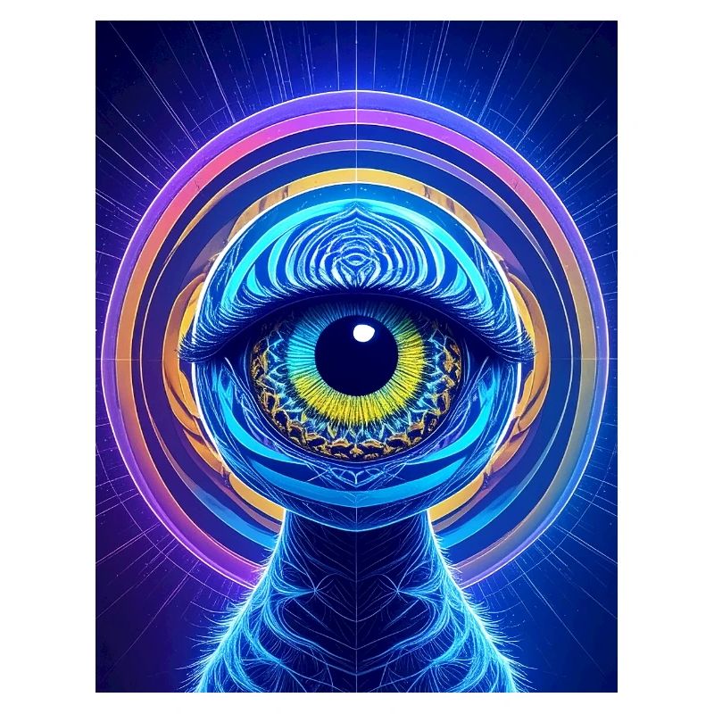 Neon Augenring Kosmischer Hyperrealismus