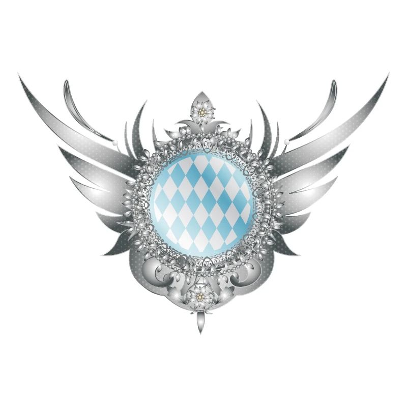 Silver wing crest with diamond pattern