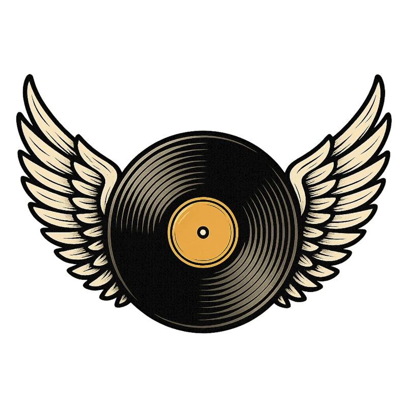Disque vinyle avec piano à queue | Conception d’ailes en vinyle