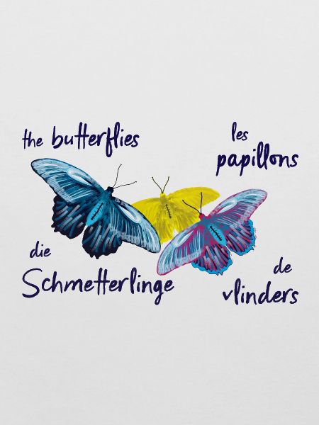 Bunte Schmetterlinge, 4 Sprachen