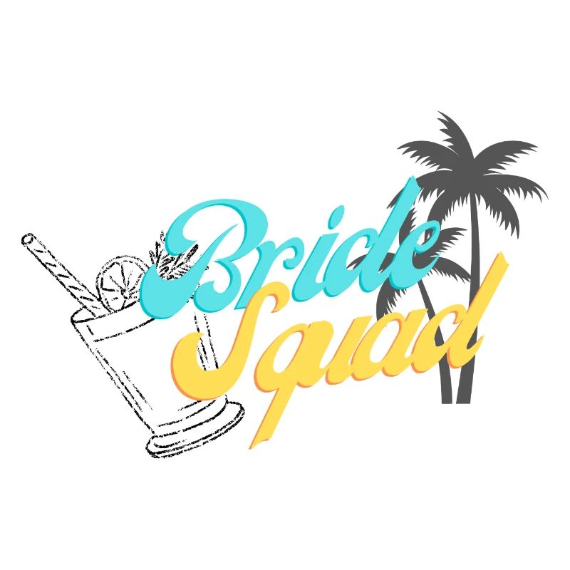 Bride Squad Tropical Sunset Design