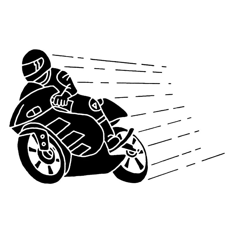 Schwarzer Biker und Geschwindigkeit