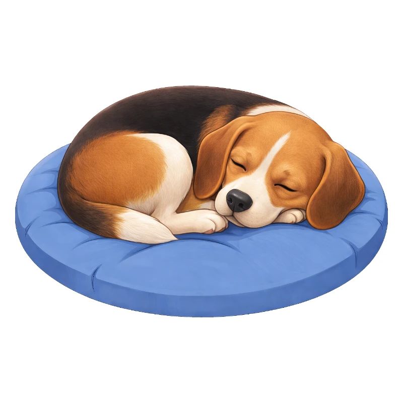Cute Beagle Cartoon Cuddle Sleeping Chillout
