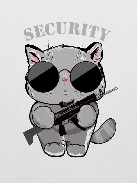 Katzen-Sicherheitsagent mit Waffe