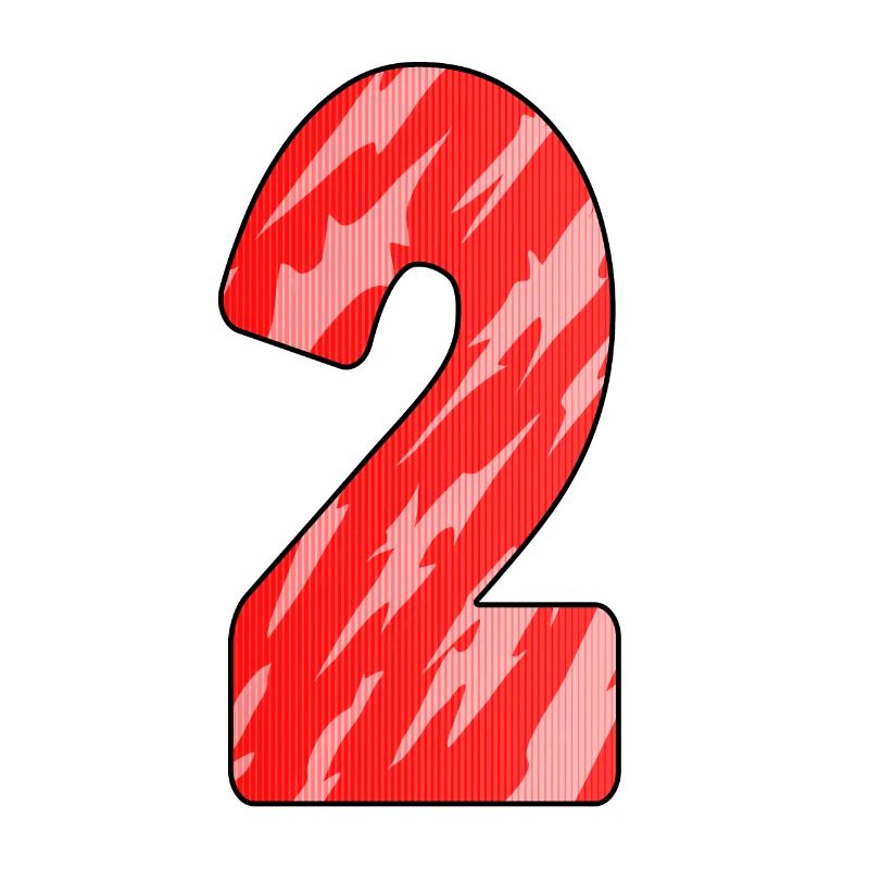 Number 2 Red Pattern