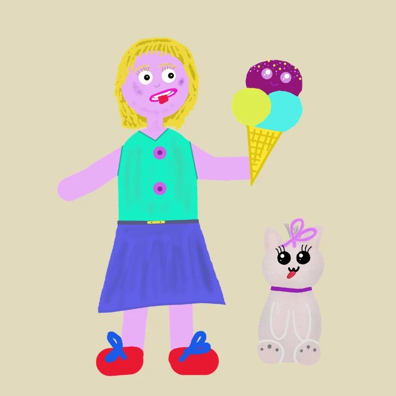 Eiscreme-Mädchen Eiscreme Eiswaffel