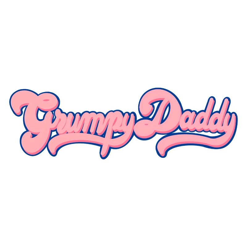 Grumpy Daddy Retro Script - Farbe "Bubble Gum"