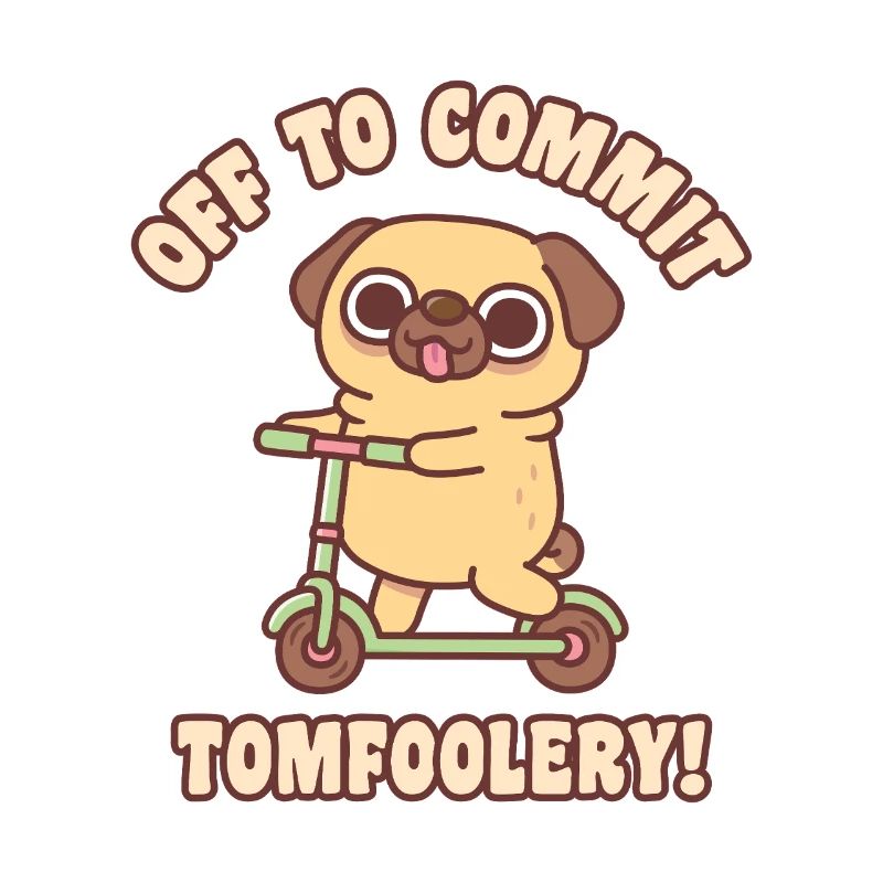 Cute Pug On Kick Scooter Off To Commit Tomfoolery