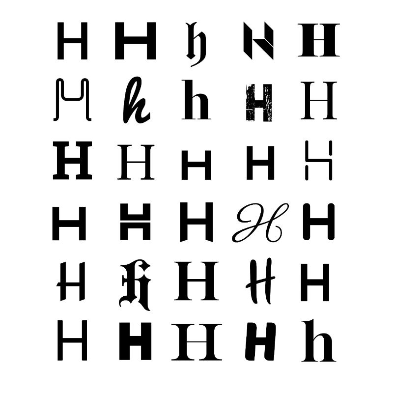 Typography letter H Mosaic design 