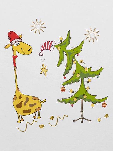 Giraffe mit Weihnachtsbaum