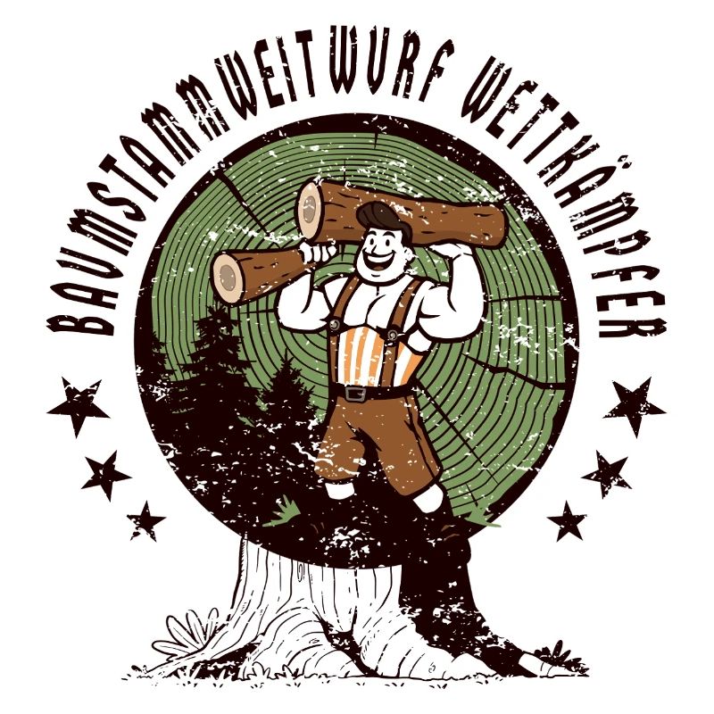 Tree trunk throwing competitors