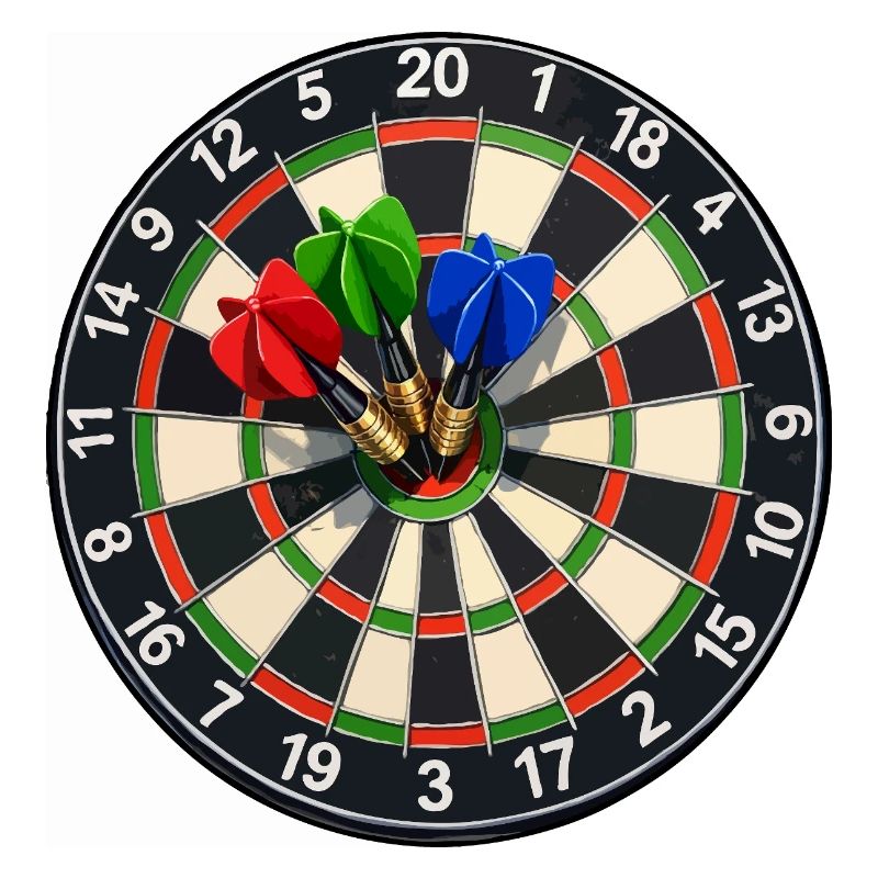 Cible de fléchettes Trois fléchettes