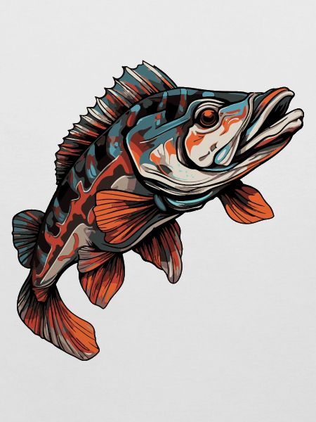 Fisch Barsch Bunt Illustration