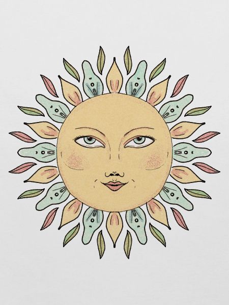 Sonnengesicht Mandala Stil