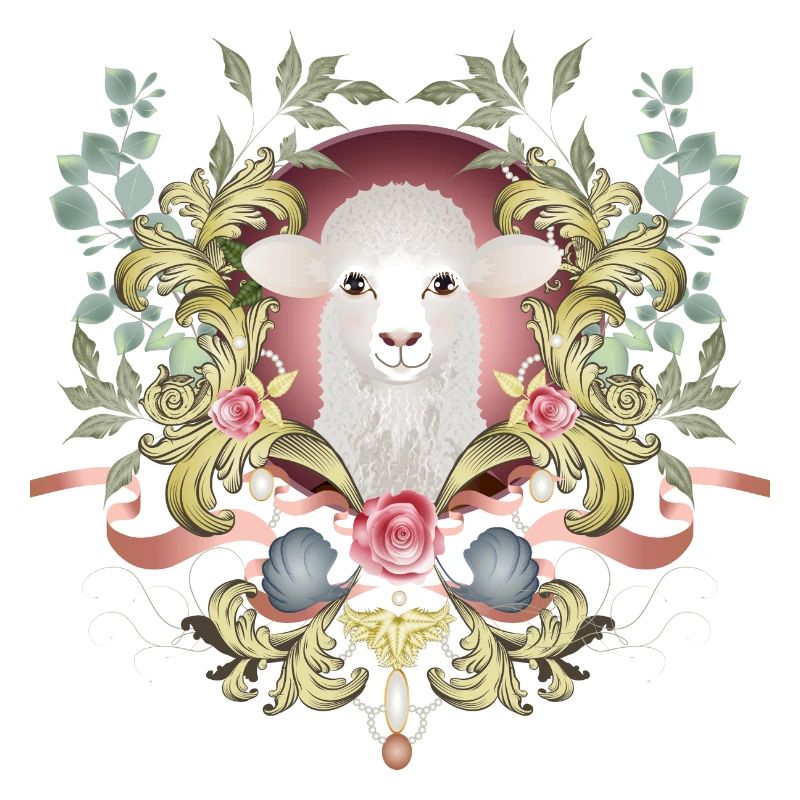 enchanting Easter lamb in a lavishly decorated frame