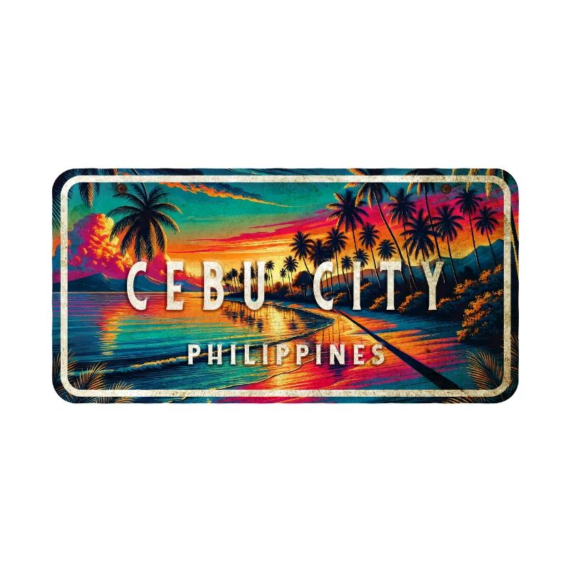 Cebu City – Tropical Retro Schild