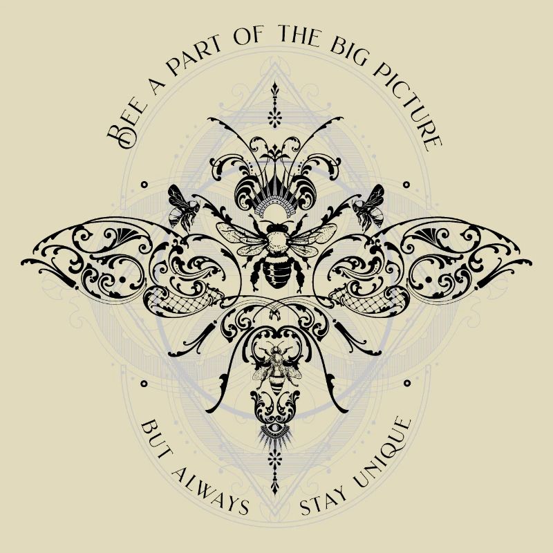 Bee Psychedelic Geometry Pattern cool dicton