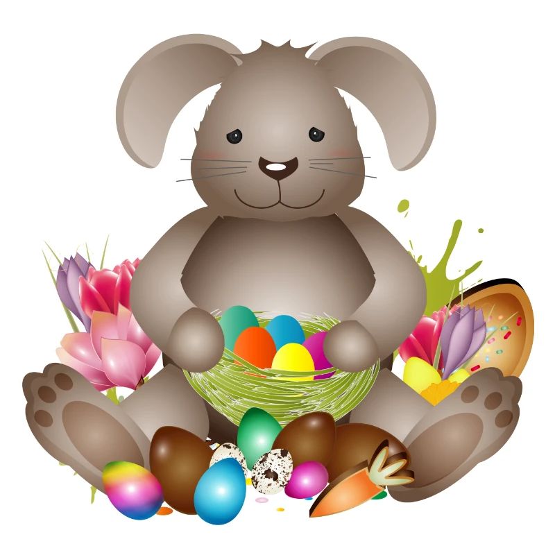 small Easter with Easter nest full of Easter eggs