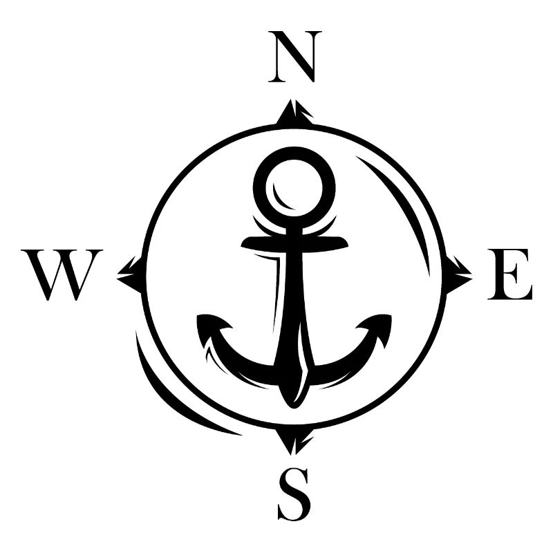 Compass Anchor North Symbol Logo Vector Graphic