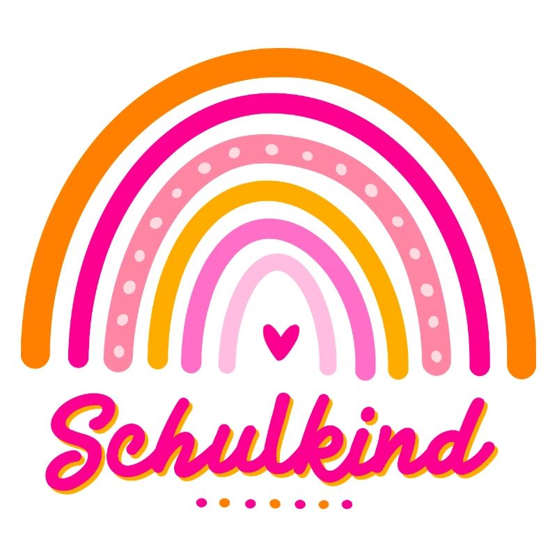 Schulkind Retro-Regenbogen Einschulung Mädchen
