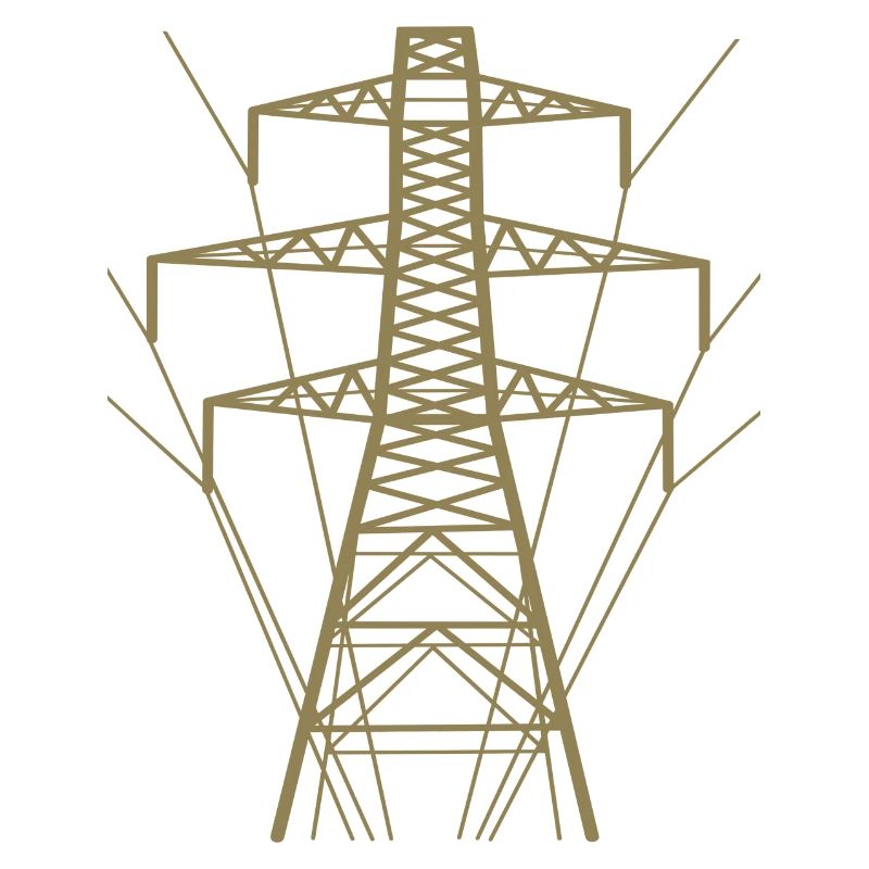 Weiße Strommast-Silhouette