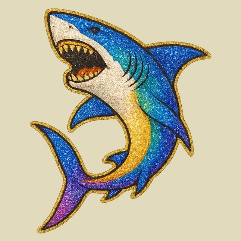 Shark | Rainbow Shark Patch Art
