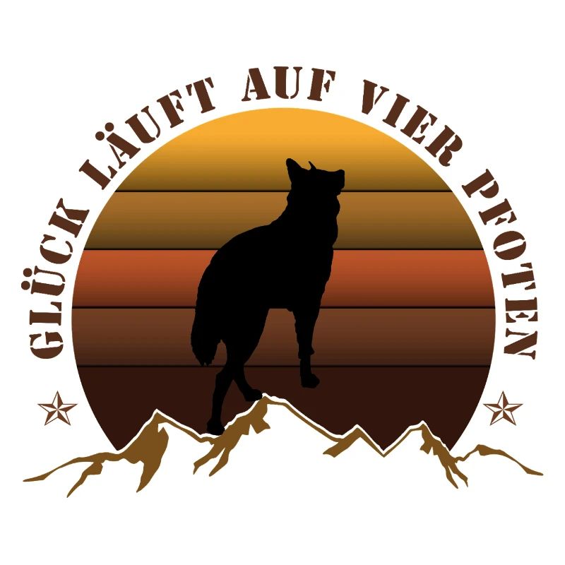 Evening wolf on mountain backdrop