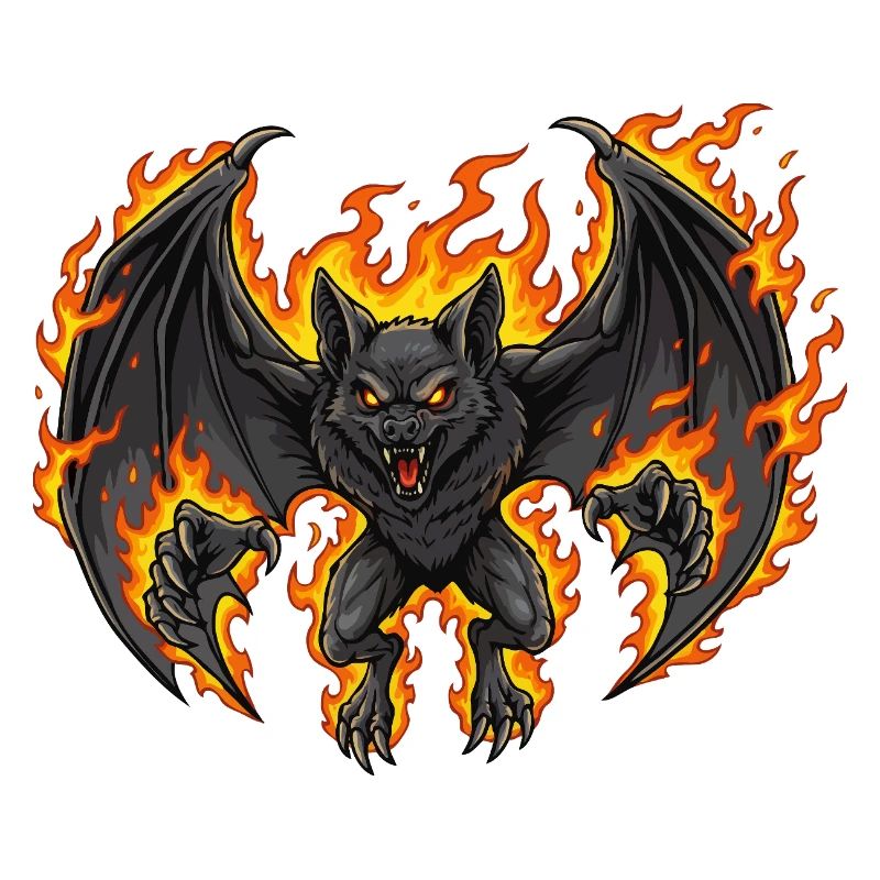 Bat on fire