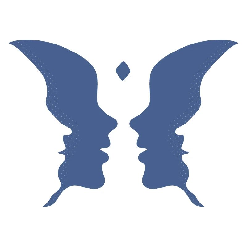 Küssende Gesichter oder ein Schmetterling