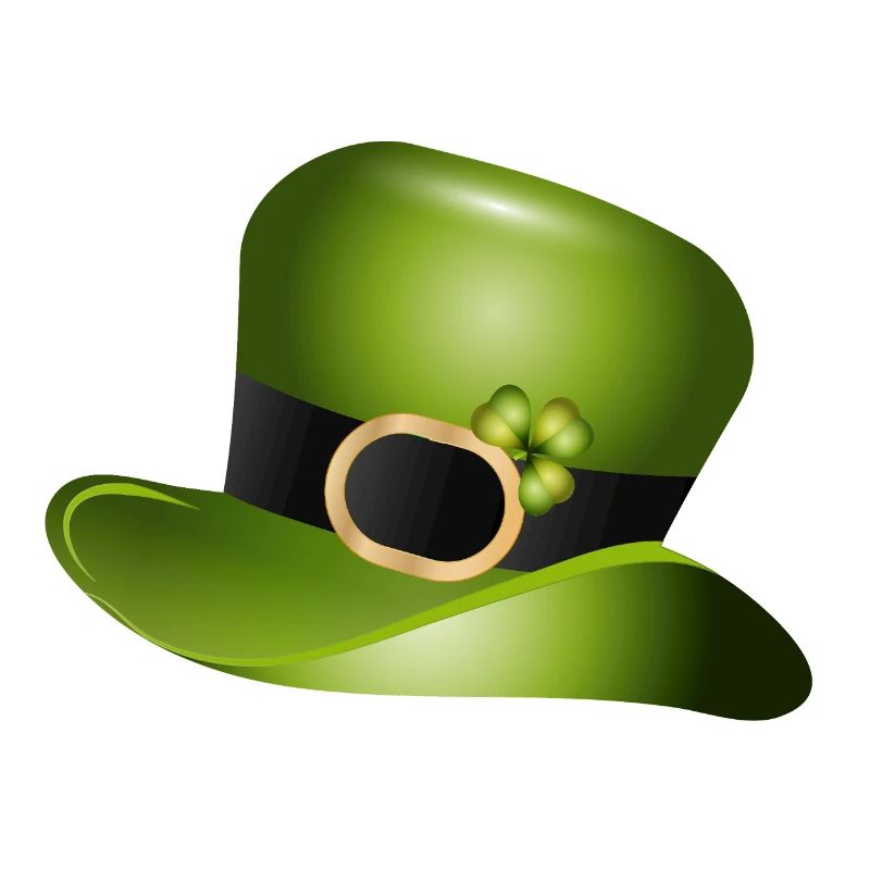 Haut-de-forme vert avec trèfle – Saint Patrick