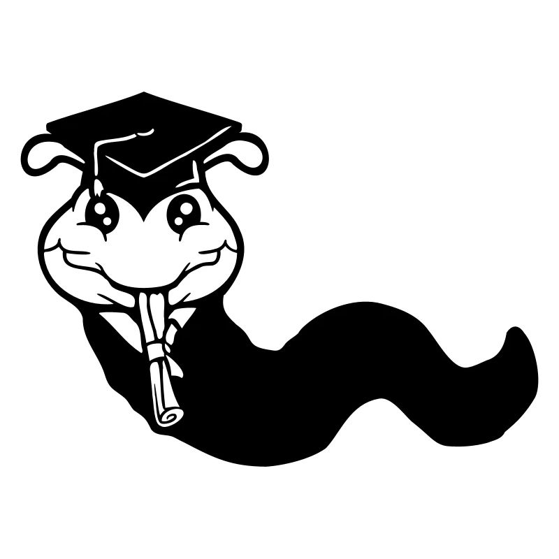 Caterpillar High School Graduation Passed College Worm