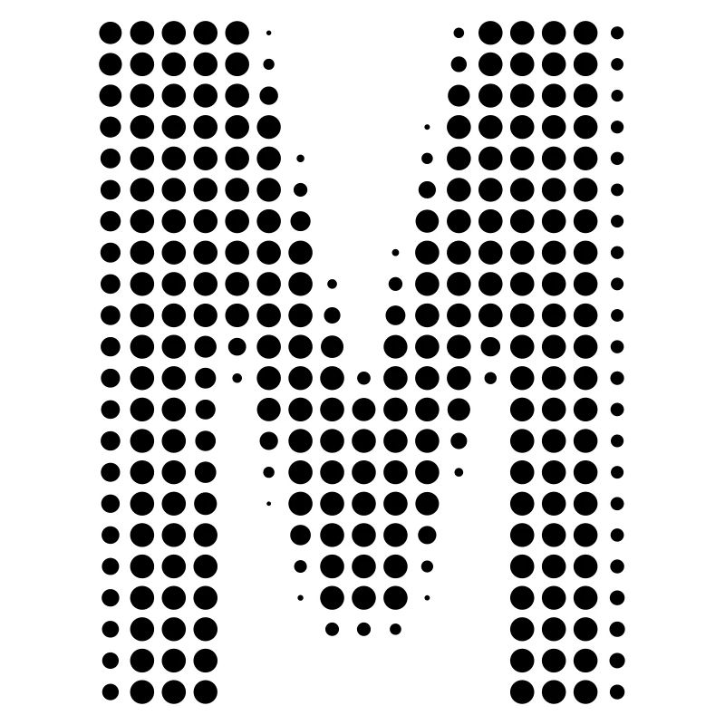M letter dots initial letter gift