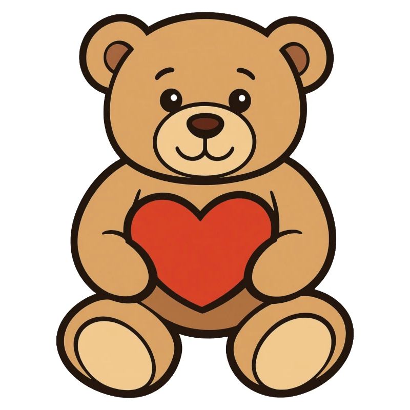 Teddybär mit Herz Comic Art 