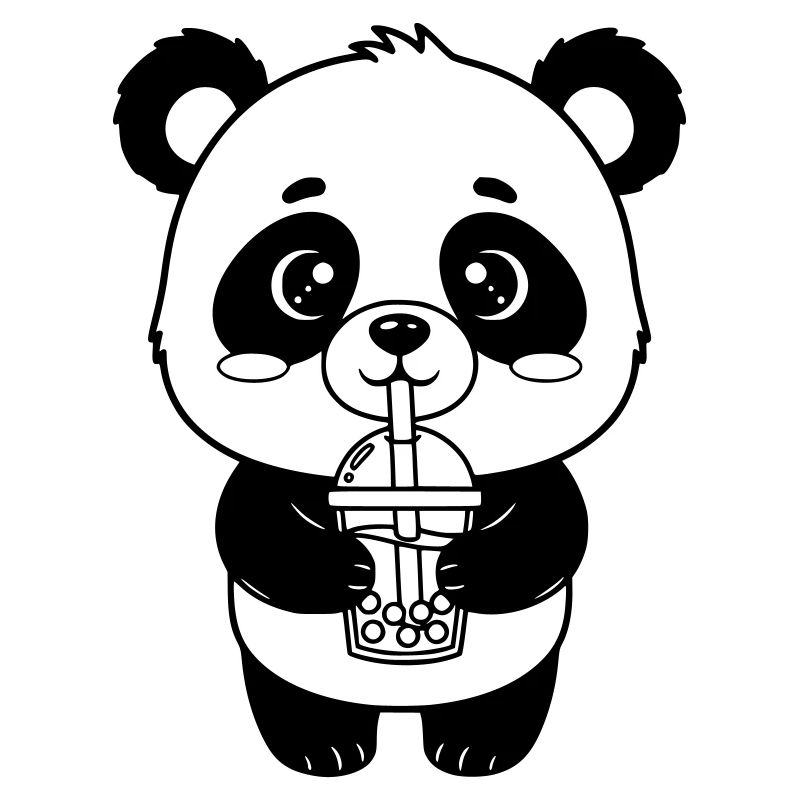 Panda with drinking cup