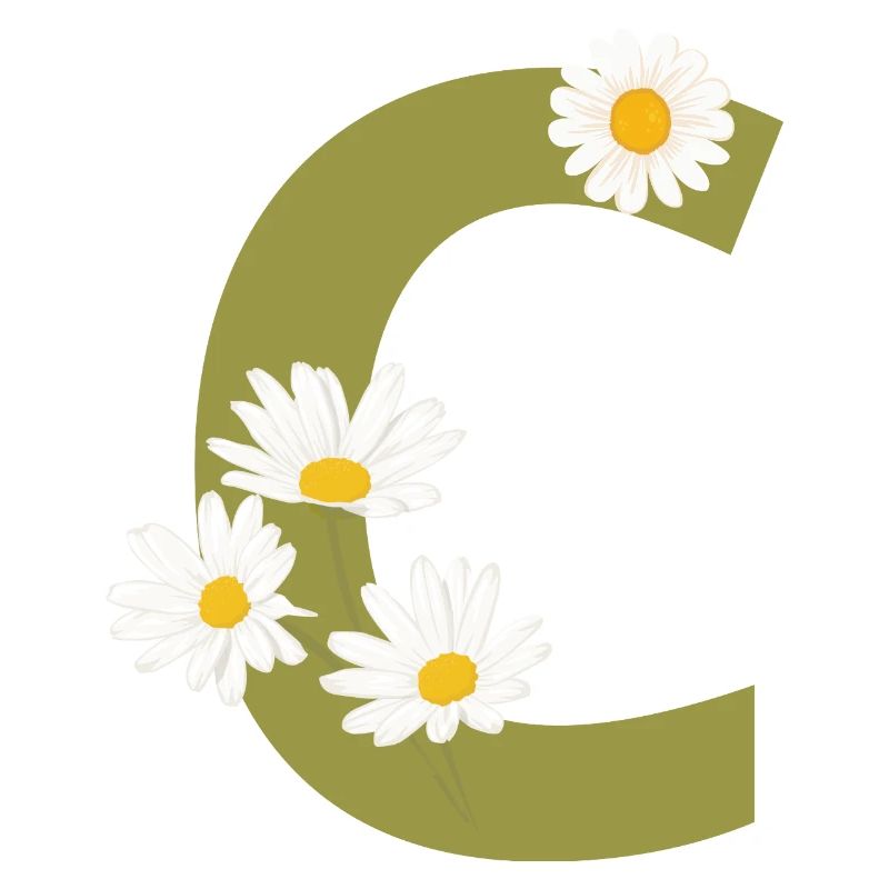 Buchstabe c grüne Gänseblümchen