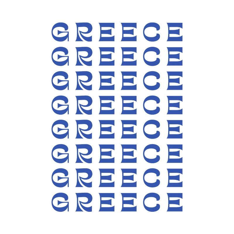Typographie du Bleu de la Grille de Grèce