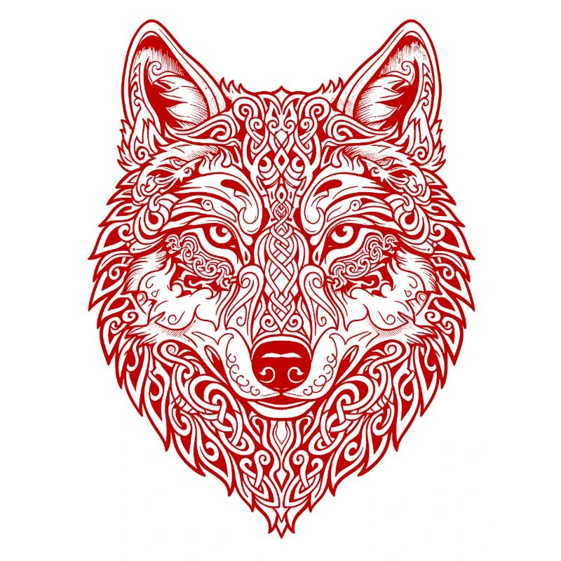 Ornamented Wolf's Head