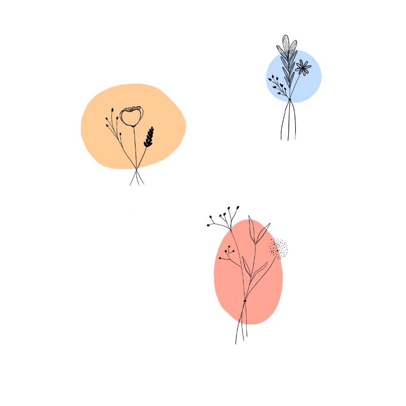 Fleurs pastelées Dessin délicat au trait
