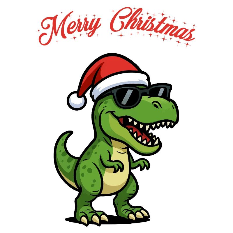 Weihnachtsdino mit Sonnenbrille